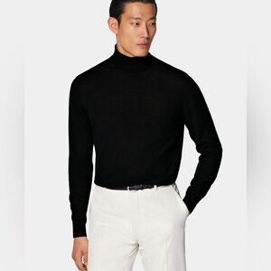 SUITSUPPLY Black Merino Turtleneck